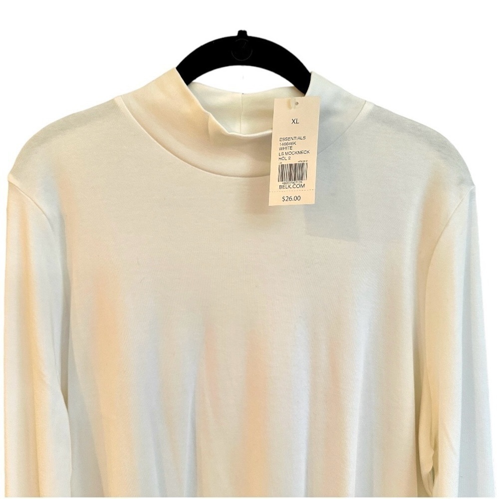 KIM ROGERS, NWT,WOMENS, PERFECTLY SOFT, MOCKNECK TOP. WHITE, LONG SLEEVE.SIZE XL - Picture 5 of 5